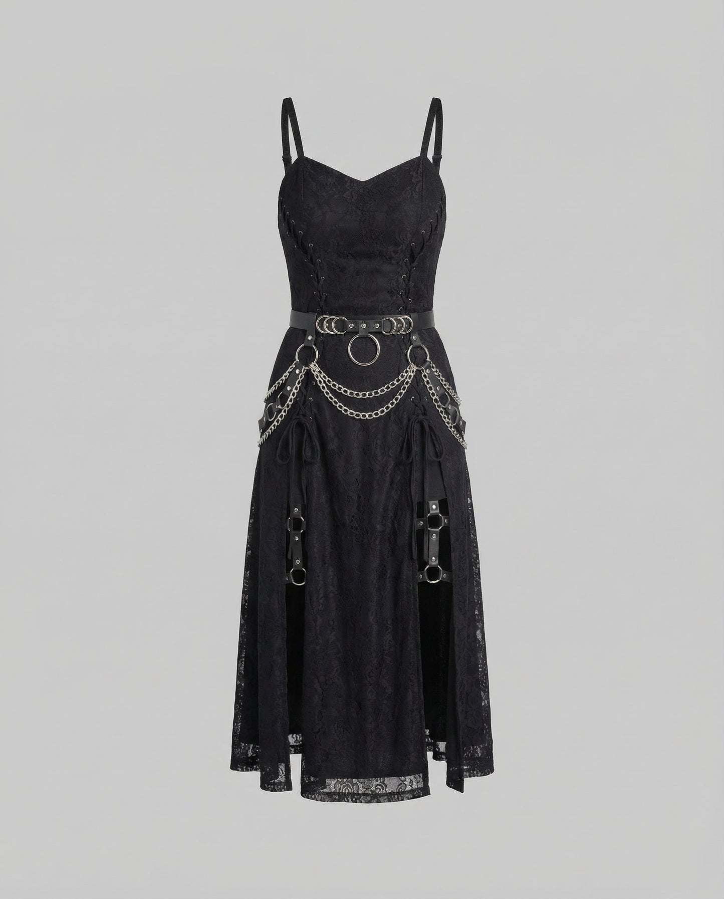 Damen Gothic Minikleid aus Spitze mit Öse