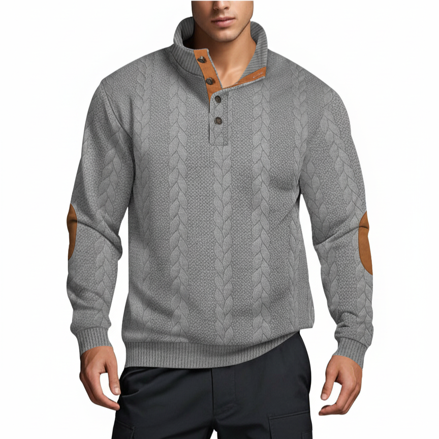 Herren Strickpullover Hoher Kragen Muster