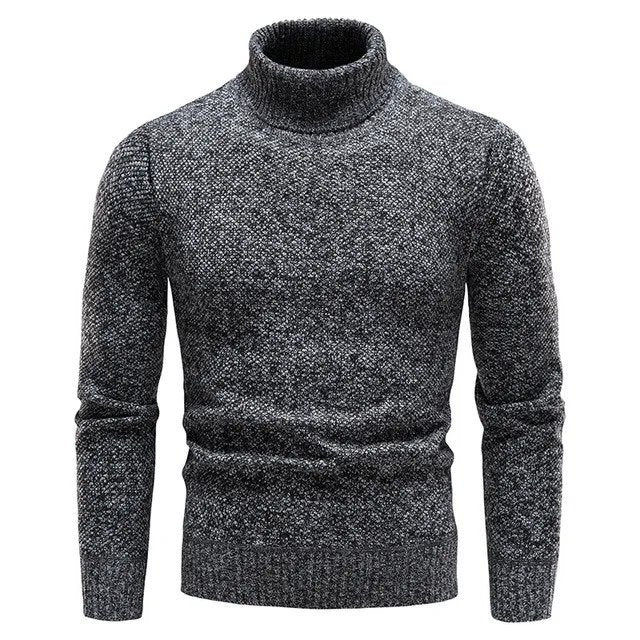 Rollkragenpullover – Gestrickter Rollkragenpullover für Männer-Grau-S-Chaps Herrenmode