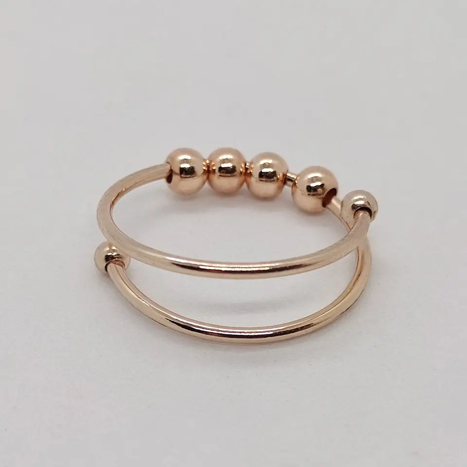 Stressring Anti-Nägelkauen Edelstahl Silber