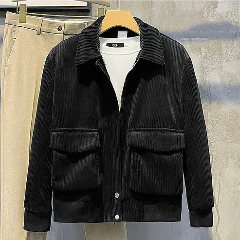 Eveloria Herren Cordjacke Modisch Braun