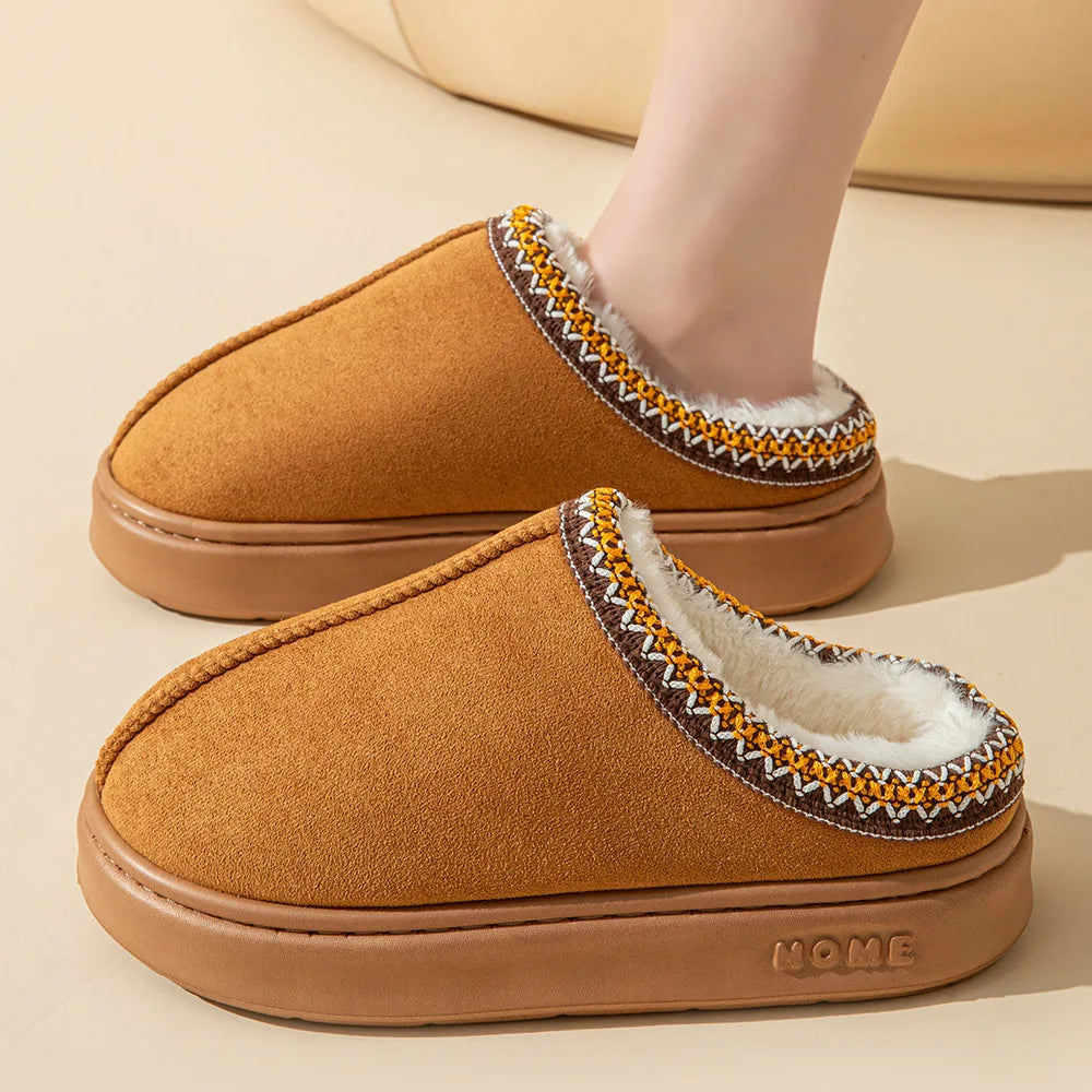 Damen Winter Hausschuhe Mules Weiches Futter Anti-Rutsch Sohle