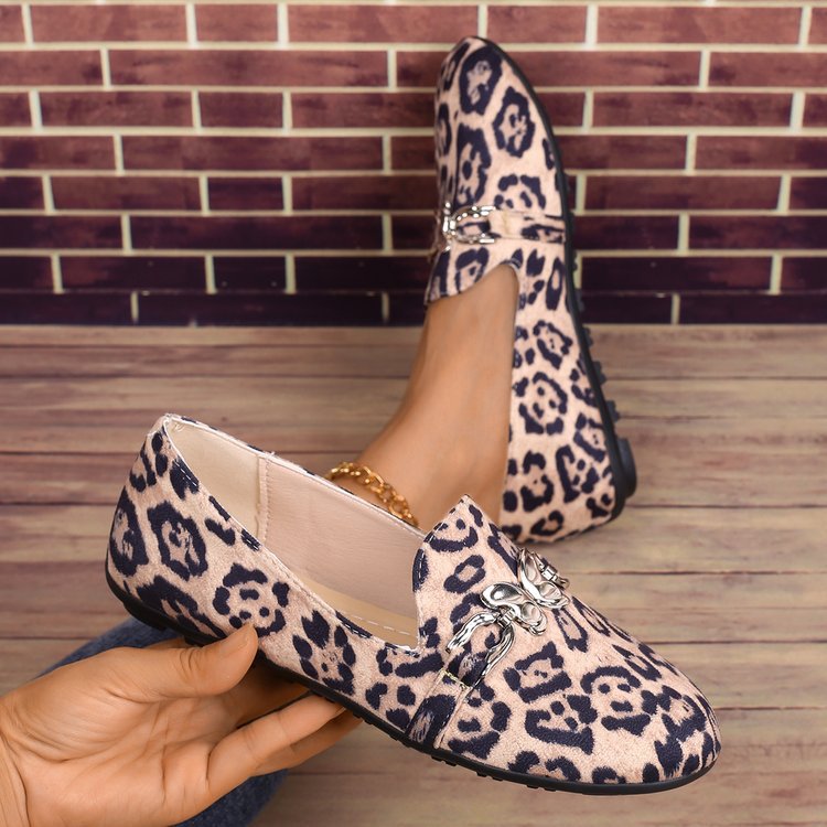 Eveloria Damen Hausschuhe Metallisch Leopardenmuster