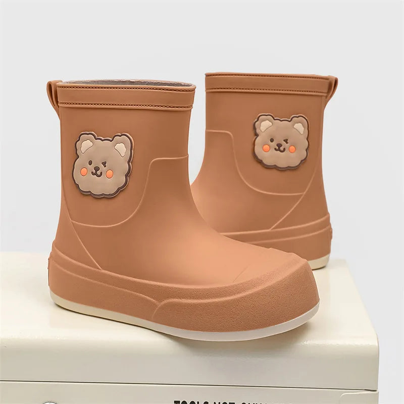 Eveloria Damen Gummistiefel Wasserdicht Knöchellang Bärenmuster