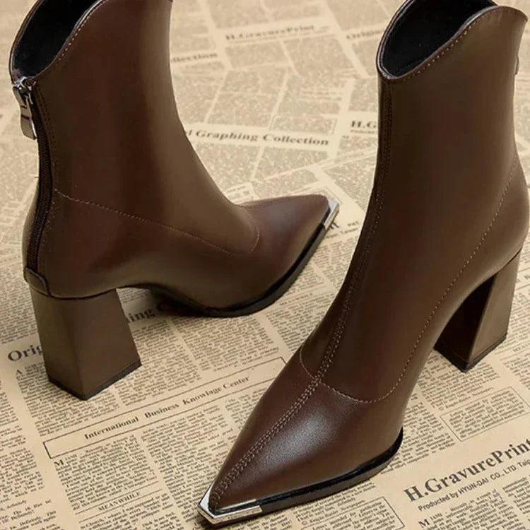 Damen Stiefeletten Spitzer Absatz