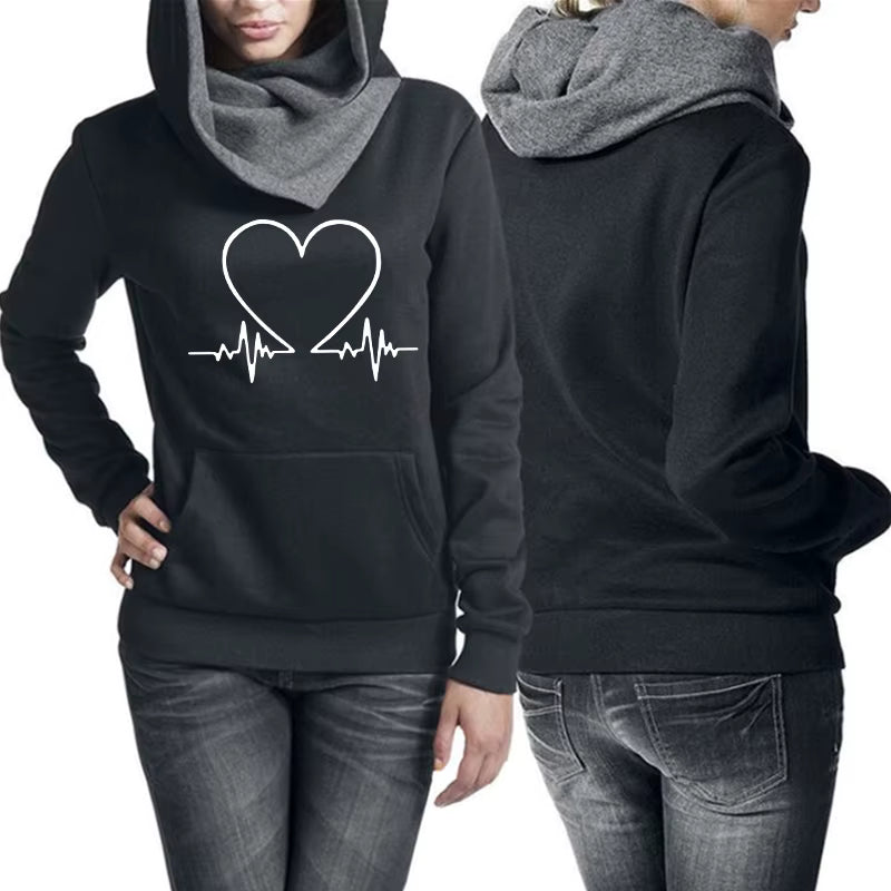 Damen Jogginganzug Warm Herz-Muster
