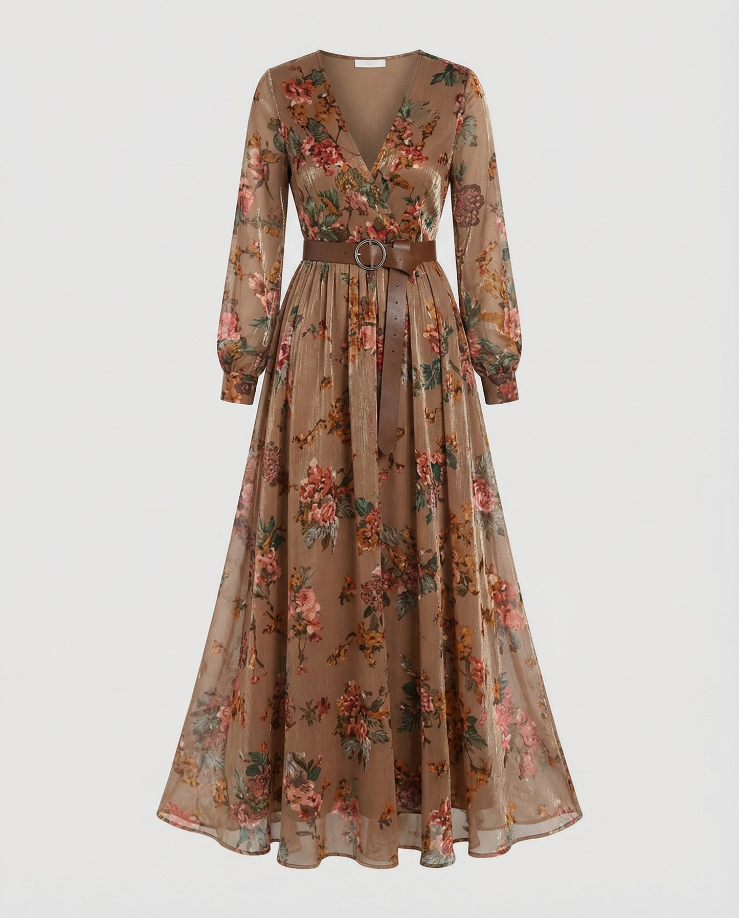 Damen Maxikleid V-Ausschnitt Boho-Stil