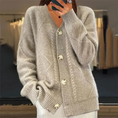 Eveloria Damen Cardigan mit Knöpfen Formell