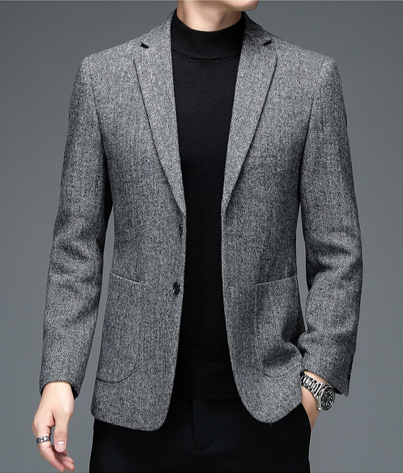 Herren Blazer Grau Elegantes Design