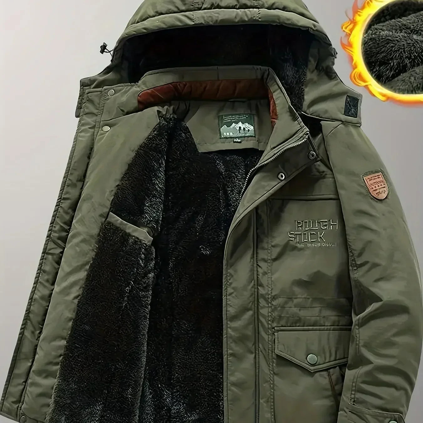 Eveloria Herren Wintermantel Sportlich Wollstoff