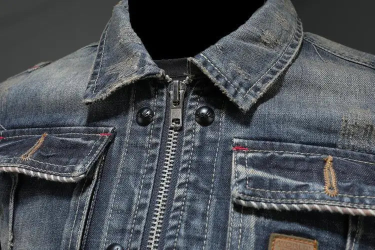Eveloria Damen Retro-Jeansjacke