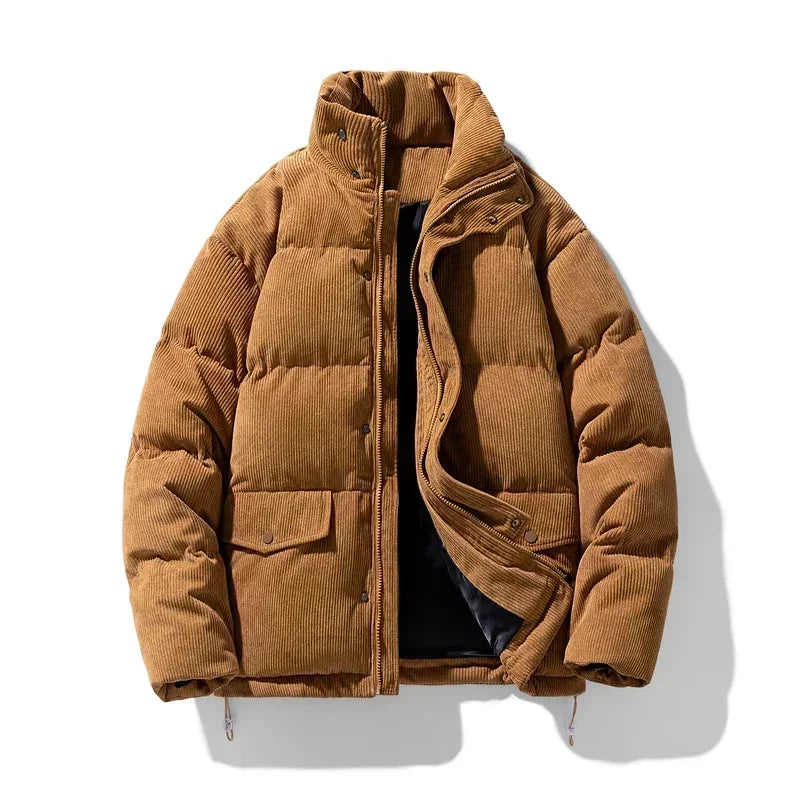 Eveloria Herren Winter-Cord-Steppjacke