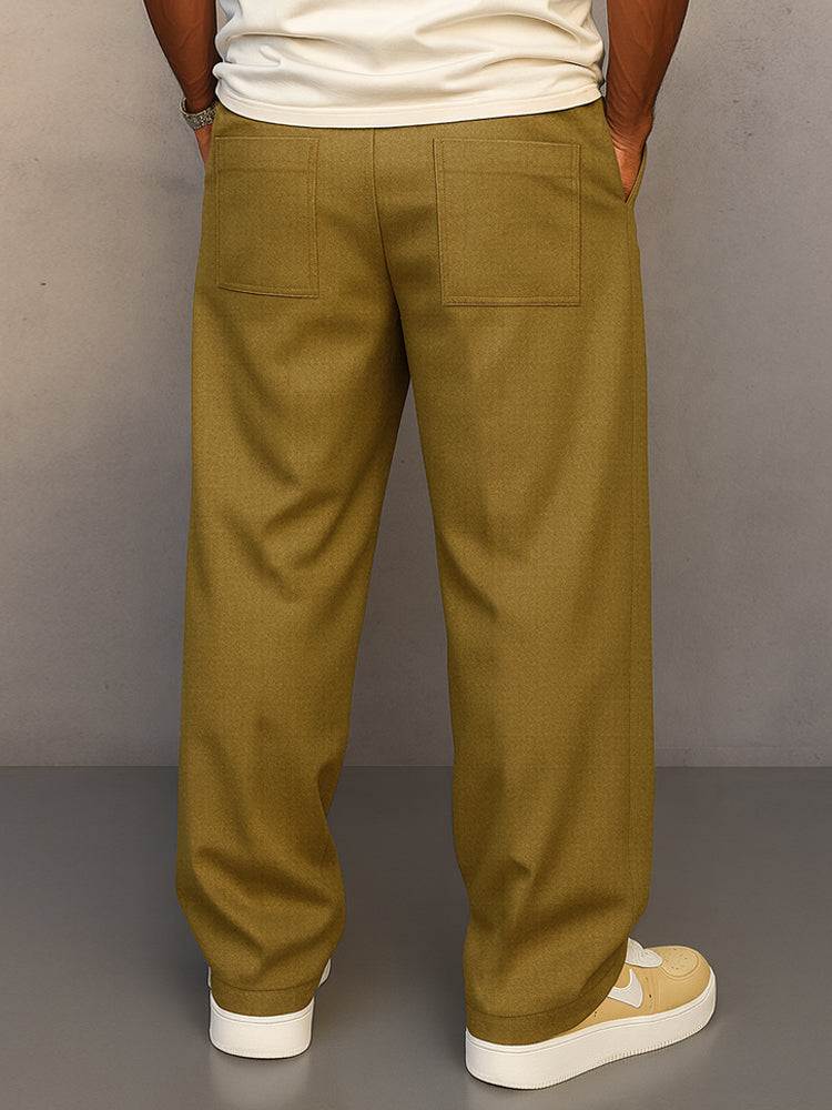 Herren Stoffhose Kordelzug Beige