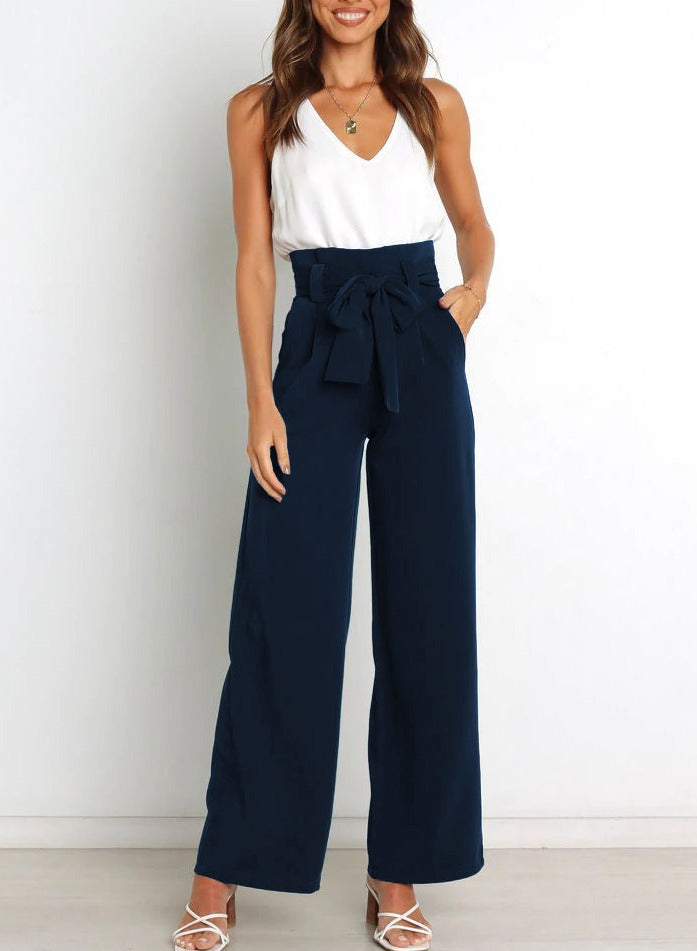 Damen Stoffhose mit Schleife Elegantes Design