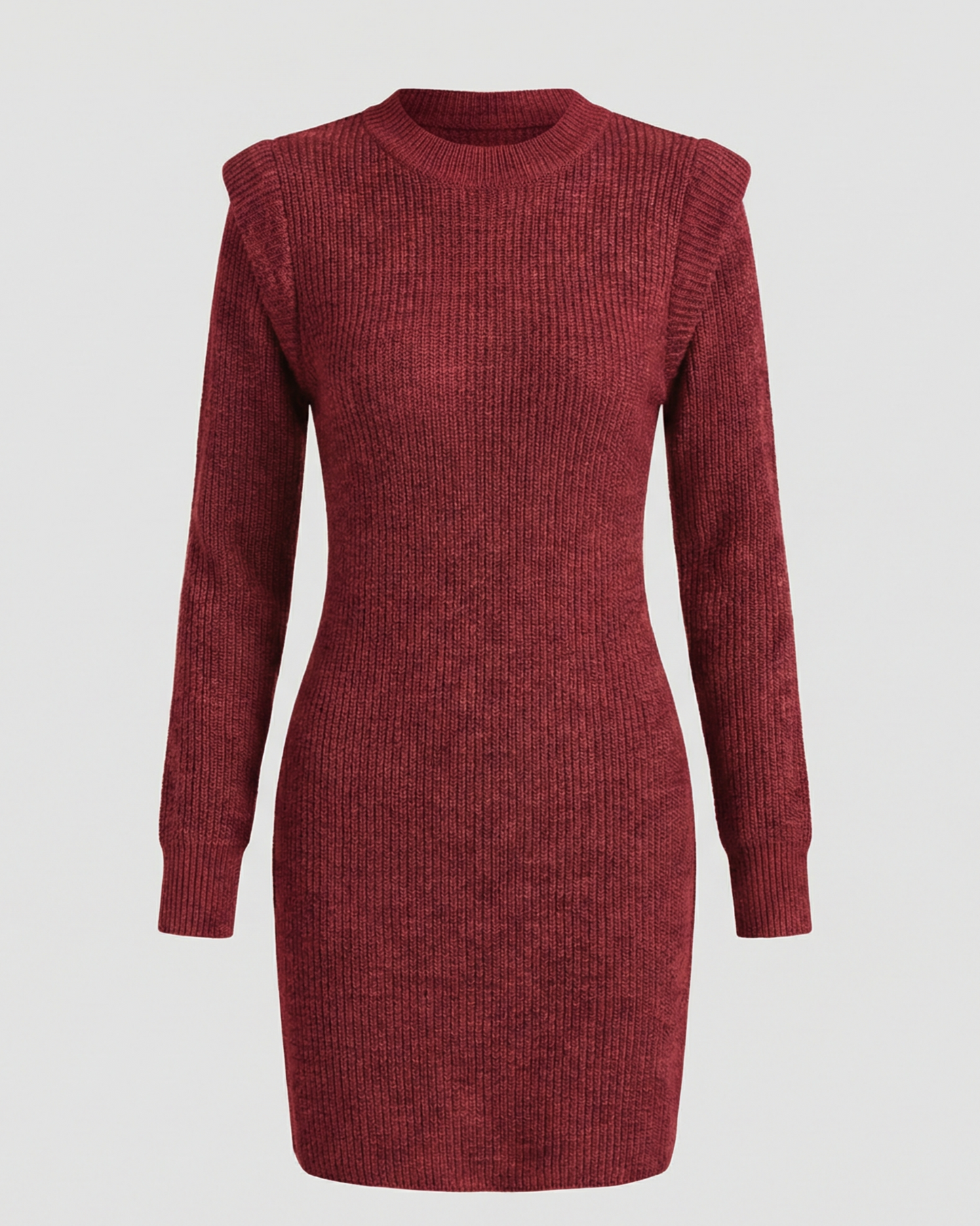 Elegantes Damen Midikleid Figurbetont Strick