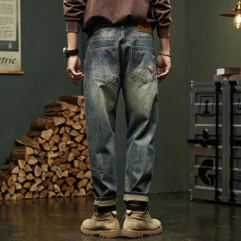 Herren Vintage-Jeans Lässig Blau