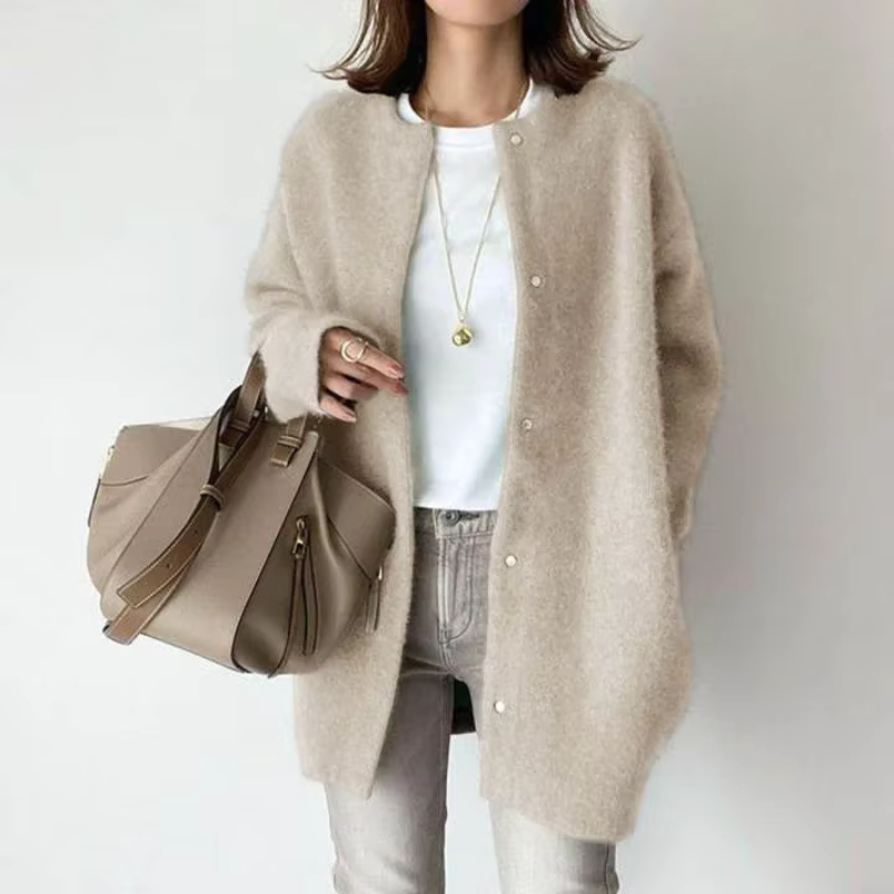 Eveloria Damen Strickjacke Knopfverschluss