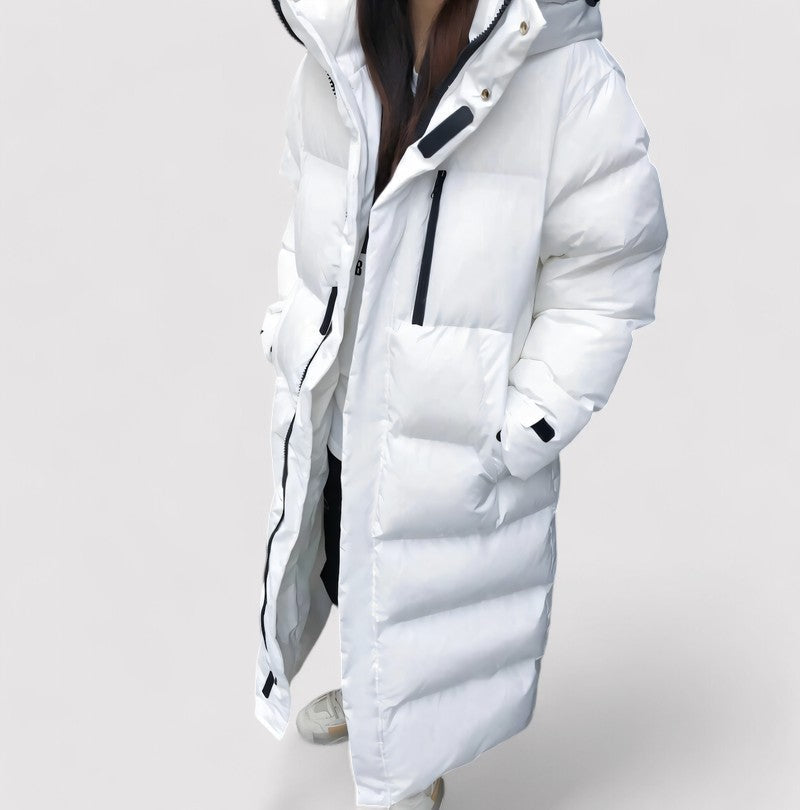 Damen Pufferparka Lang Wasserdicht Mit Kapuze