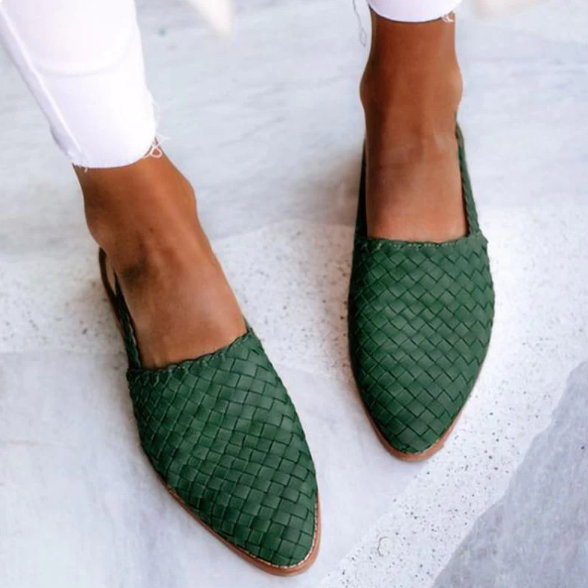 Damen Geflochtene Slingback Ballerinas Frühling