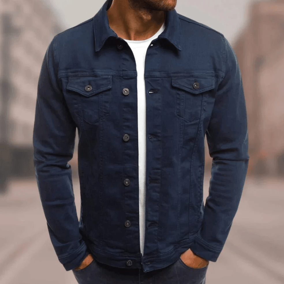 Eveloria Herren Denim-Jacke Trendig Blau