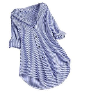 Damen Oversize Bluse Stylisch Baumwolle Weiß