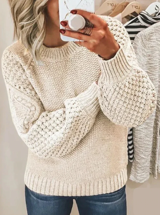 Eveloria Damen Freizeitpullover Gerippt