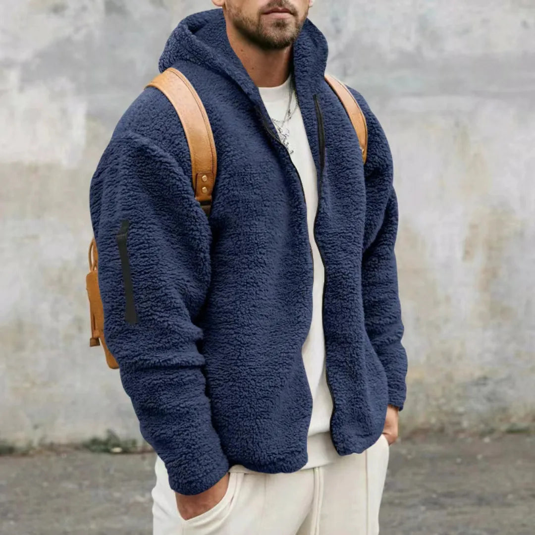 Herren Fleece Winterhoodie Warme Polarfleece Kapuze