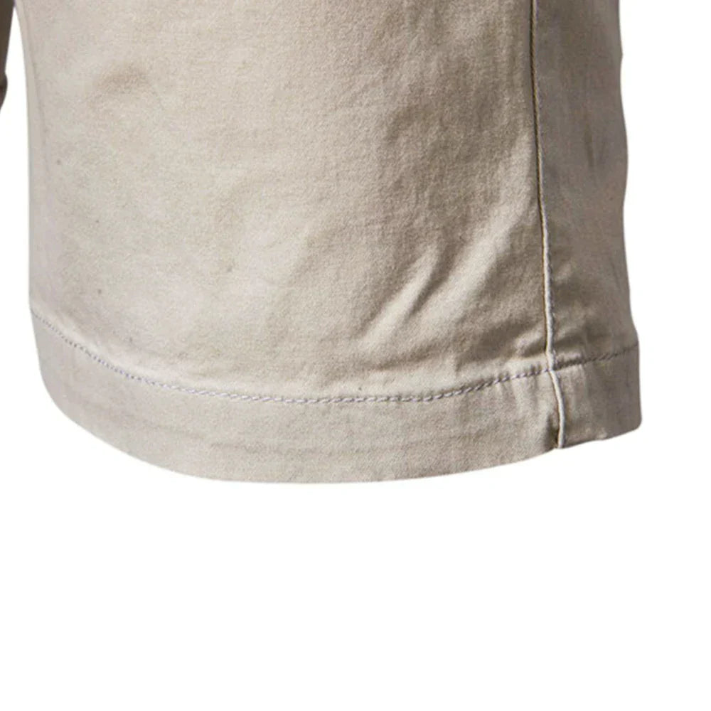 Herren Chino-Shorts Freizeit mit Knopfleiste Beige