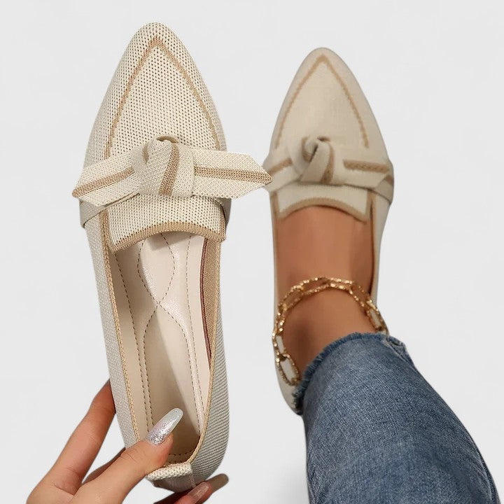 Damen Orthopädische Loafer Spitz Zulaufend Leder