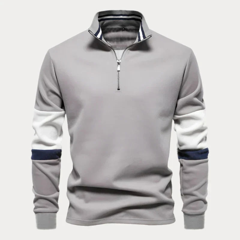 Herren Pullover Stehkragen Streifen