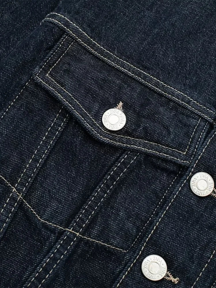Eveloria Damen Denim-Jacke Blau