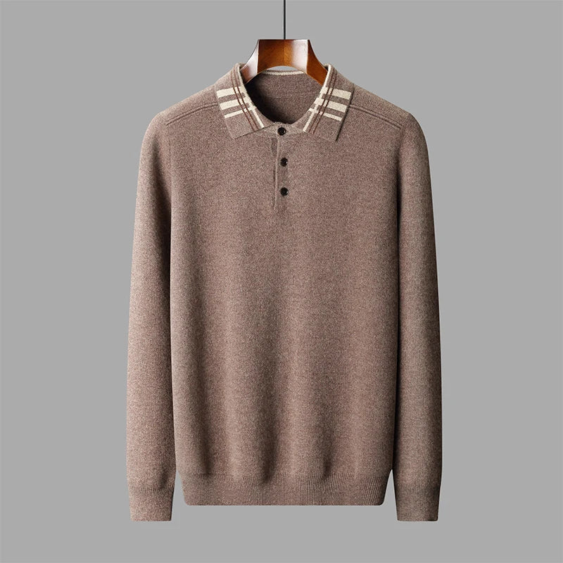 Herren Klassischer Strick-Polopullover Winter