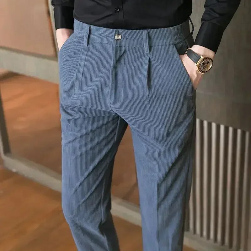 Eveloria Herren Slim Cordhosen Moderne Passform