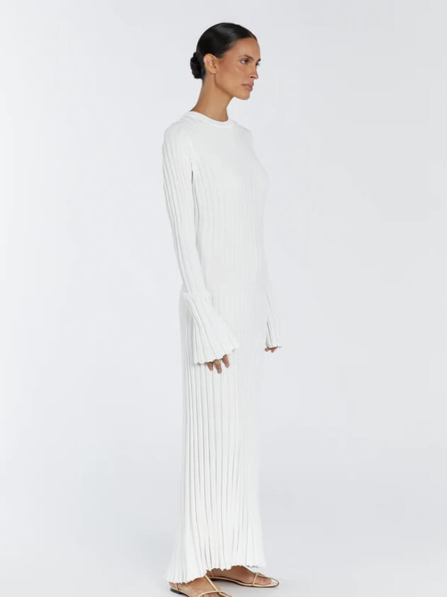 Lilli Damen Maxikleid Gerippt