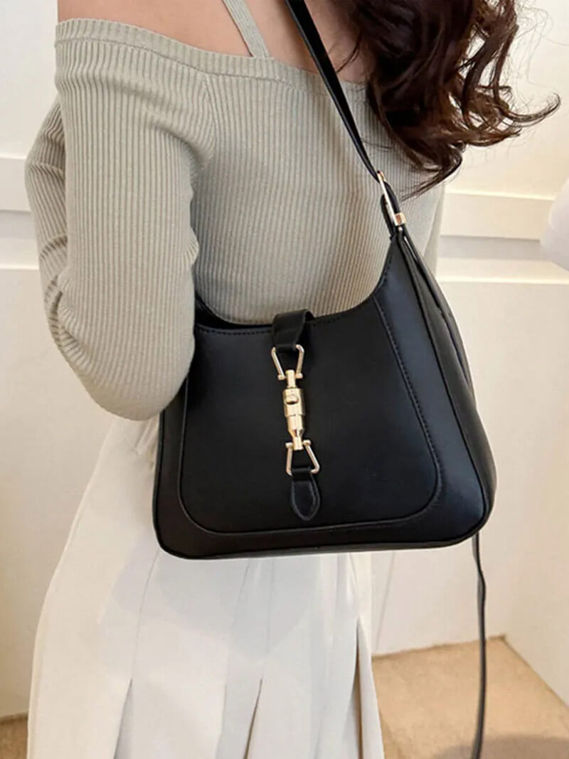 Dellina Damen Schultertasche Kunstleder Elegantes Design