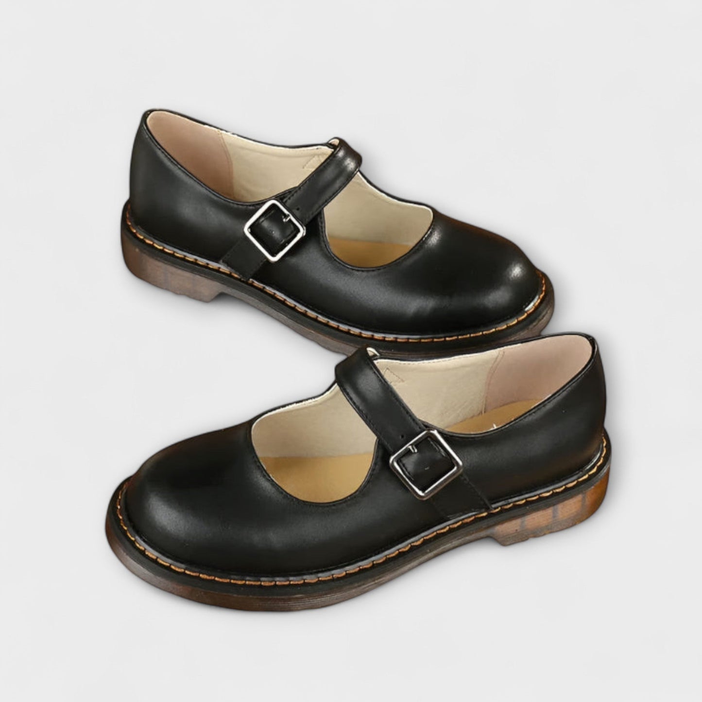 Damen Mary Jane Schuhe Rundzehen