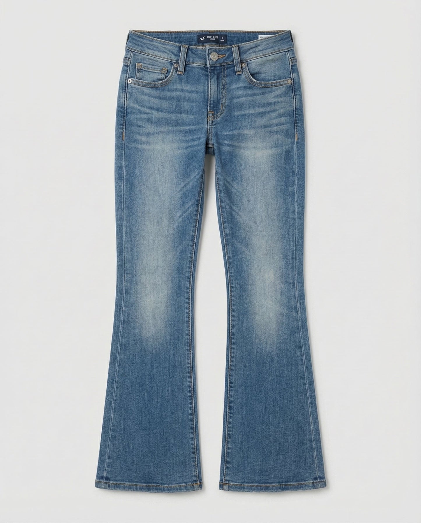 Damen Flared Jeans Lässig Blau