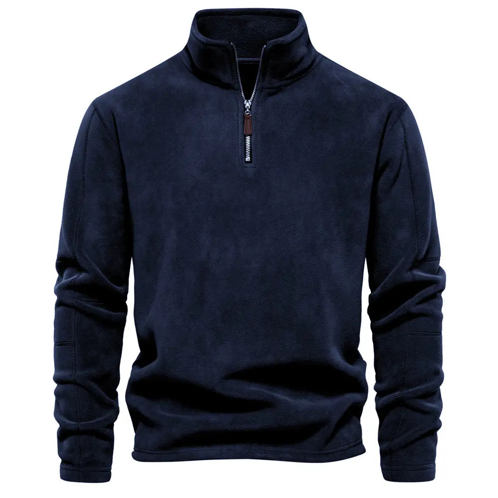 Herren Strickpullover Warm Gefüttert Stehkragen