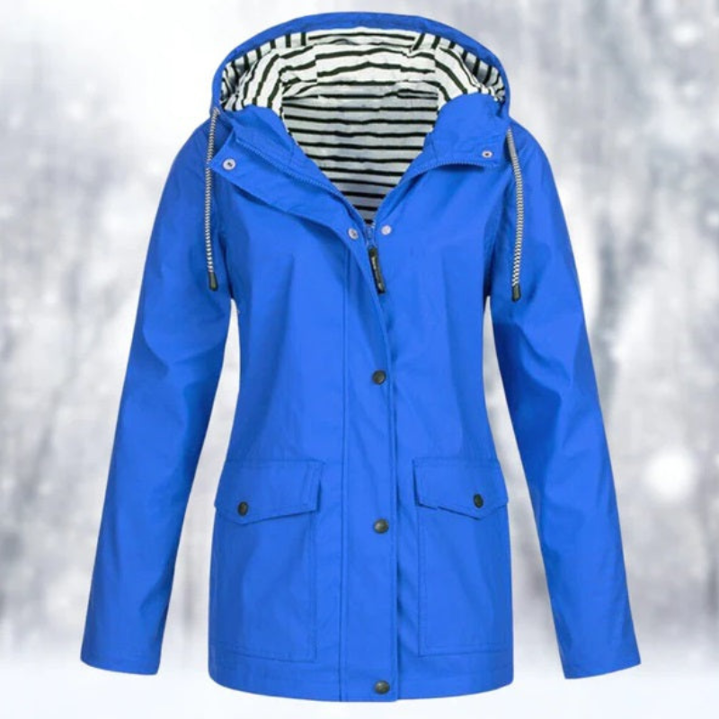 Damen Jacke mit Kapuze Reißverschluss und Fronttaschen
