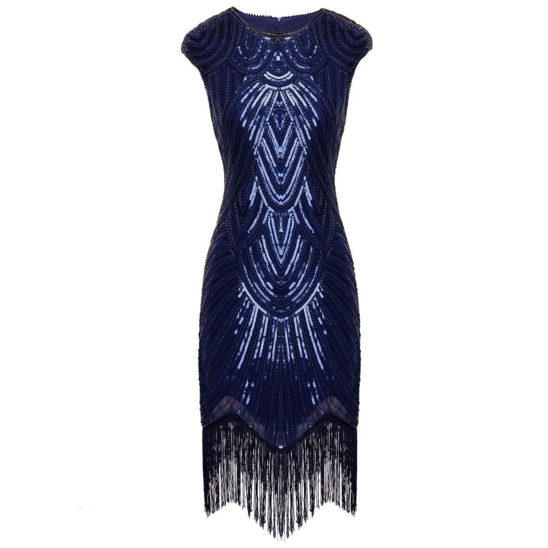 Eveloria Damen Gatsby-Kleid Glitzernd