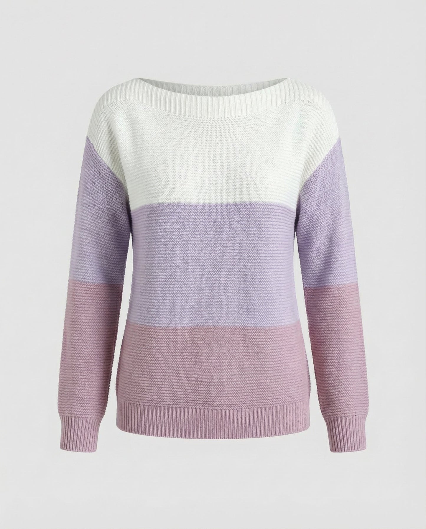 Damen Patchwork Pullover Dreifarbig