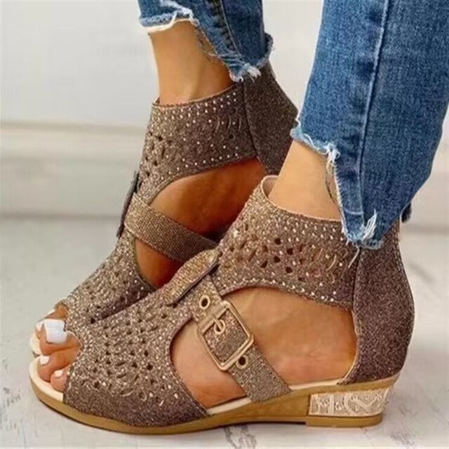 Eveloria Damen Orthopädische Sandalen Niedriger Absatz