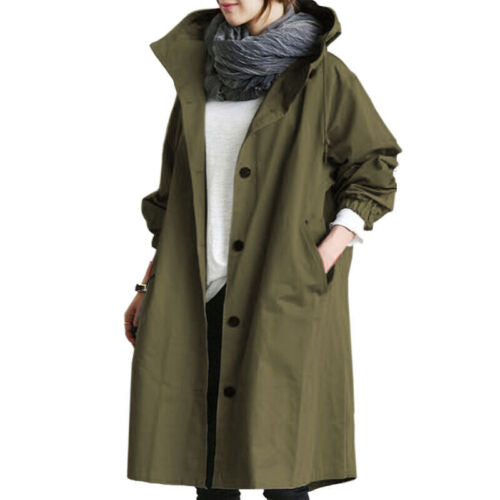 Eveloria Damen Trenchcoat Klassisch Lang Wasserabweisend