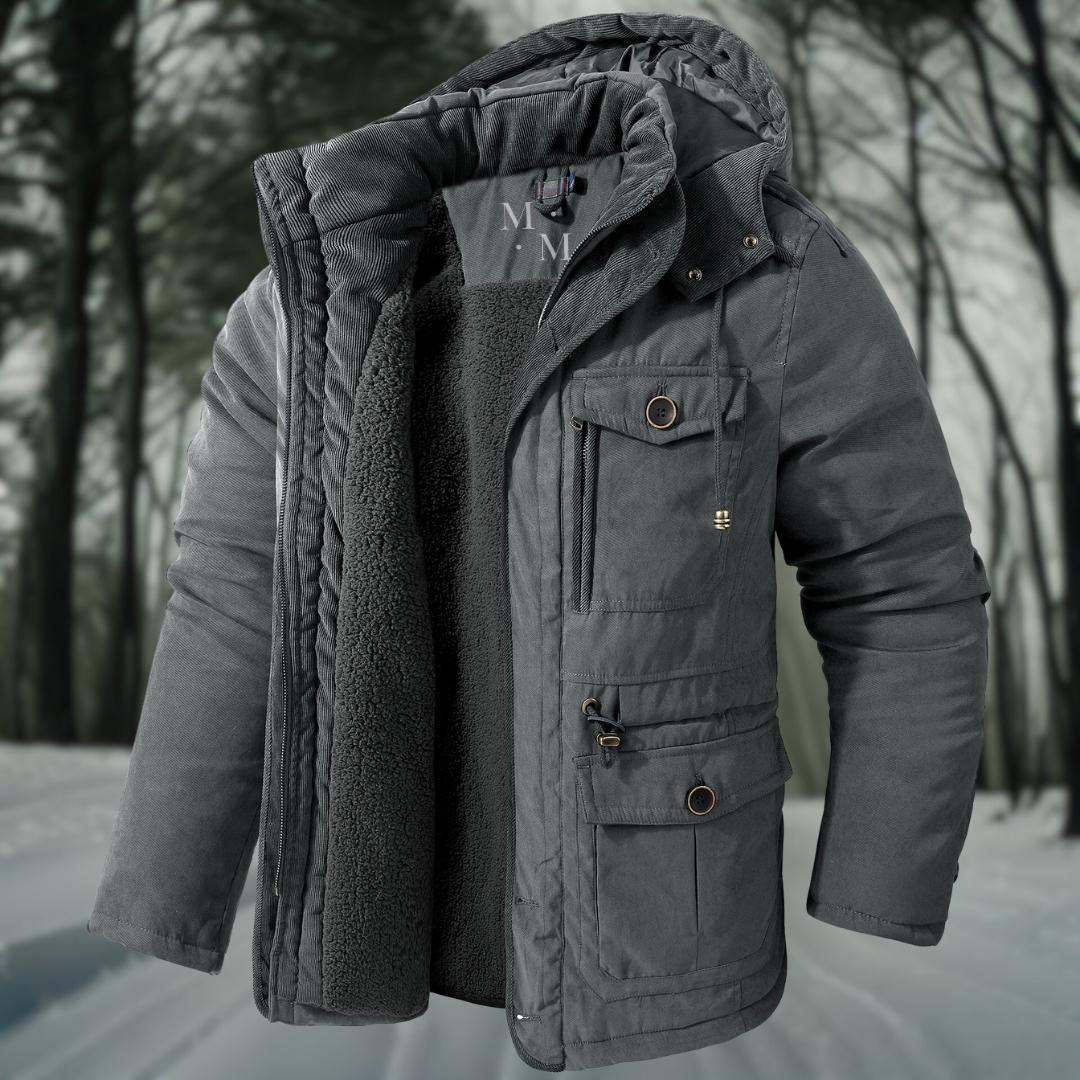 Herren Winterjacke Warm Kapuze Taschen