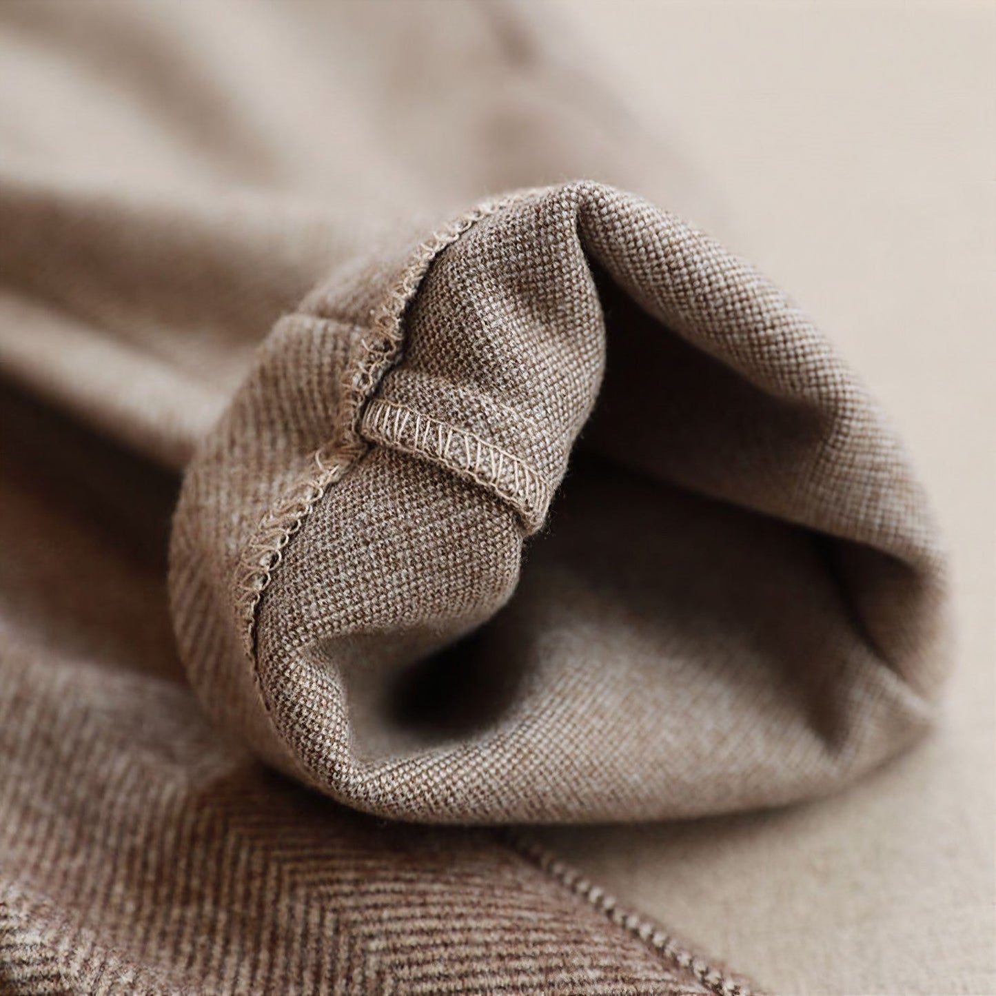 Wollmischung | Fischgrätenmuster | Slim Fit | Smart Casual Hose | Herrenhosen-Chaps Herrenmode