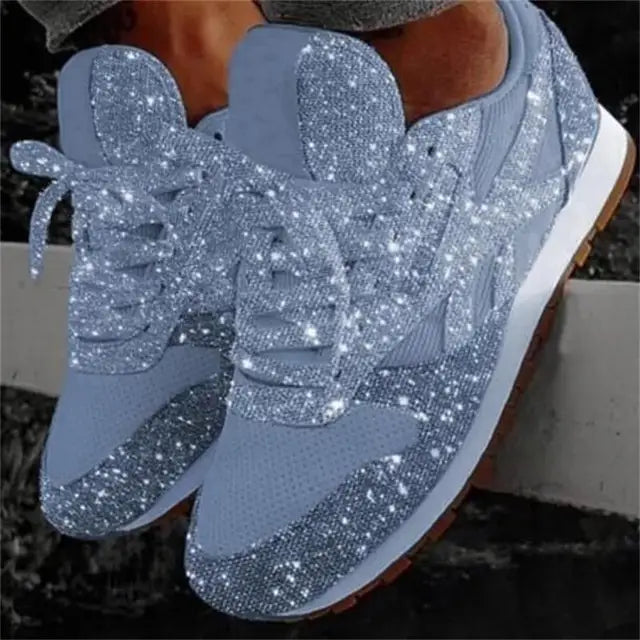 Damen Sneaker Glitzer Bequem