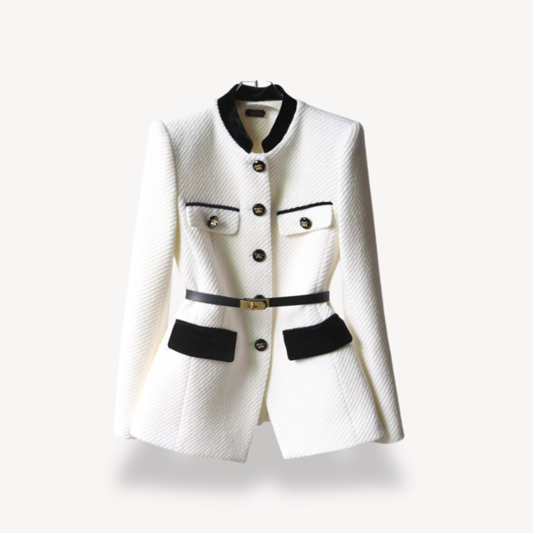 Damen Maßgeschneiderter Blazer Gürtel Knopfverschluss