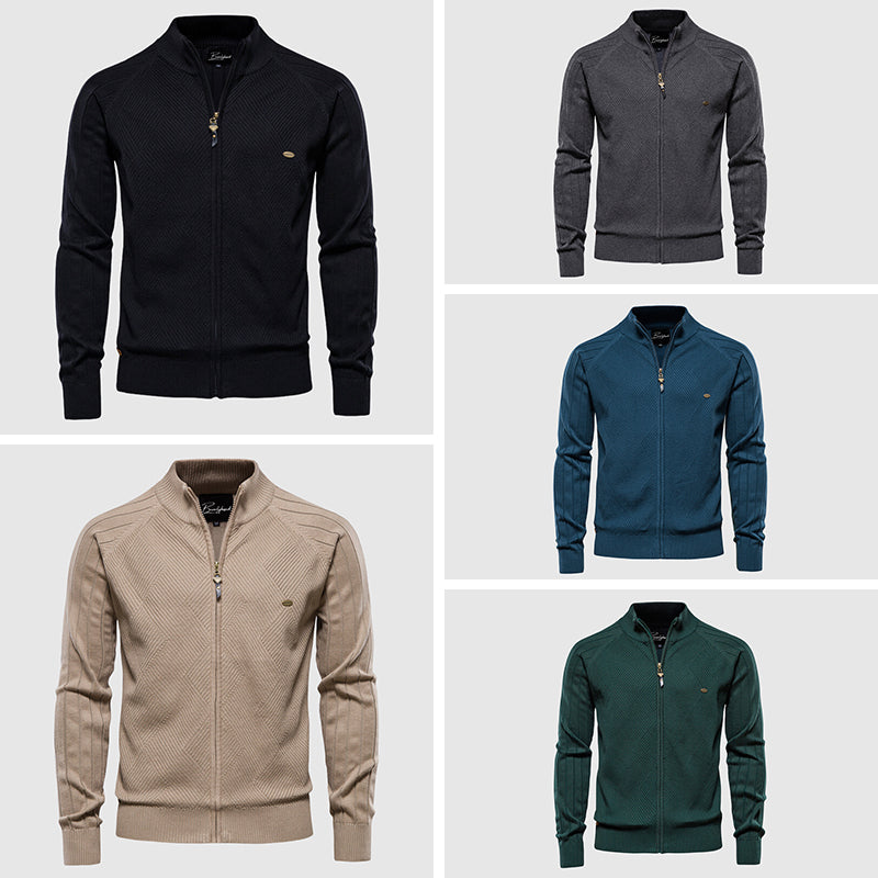 Zip-Up Cardigan – Strickjacke mit durchgehendem Reißverschluss für Männer-Chaps Herrenmode