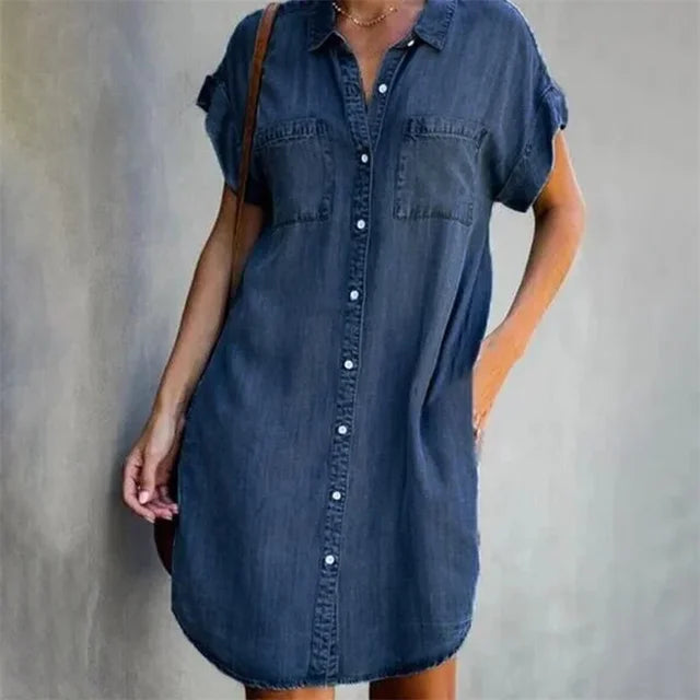 Eveloria Damen Denim Kleid Sommerbrise Kollektion