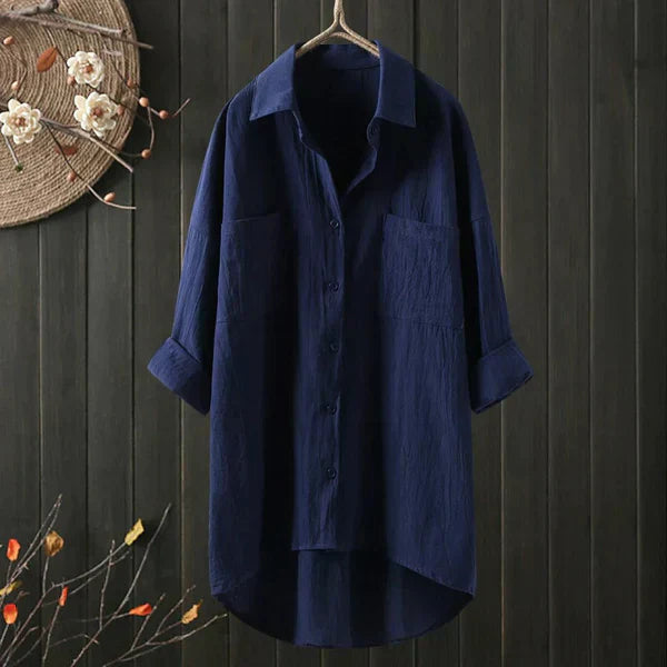 Damen Übergröße Bluse mit Brusttasche